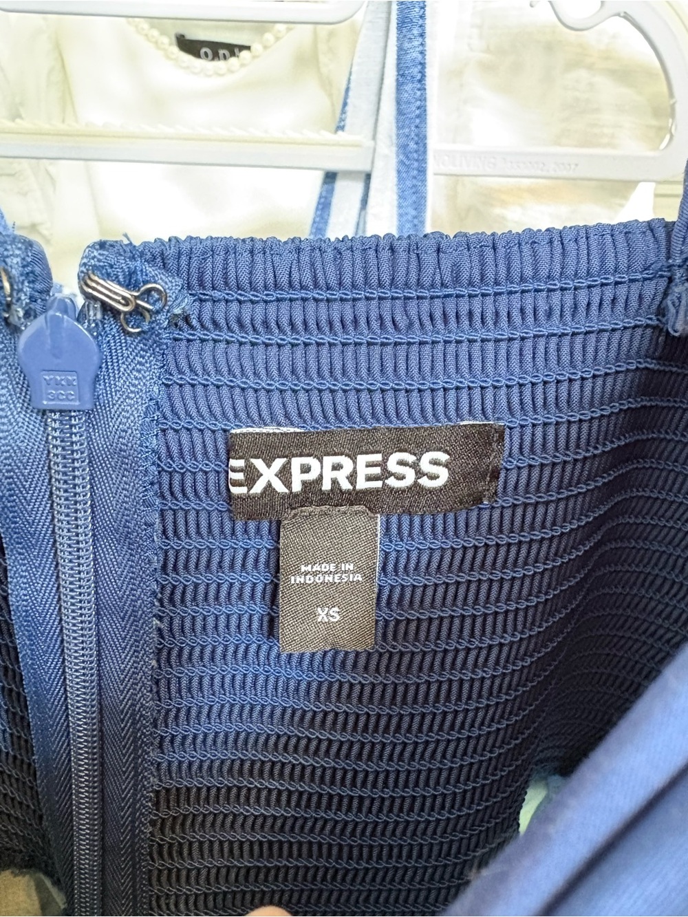 Express Blue Textured Strap Dress - Picture 3 of 4